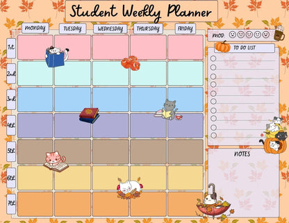 Pumpkin &amp; Paws Weekly Notepad 8.5&amp;quot; x 11&amp;quot; - Autumnmist Boutique