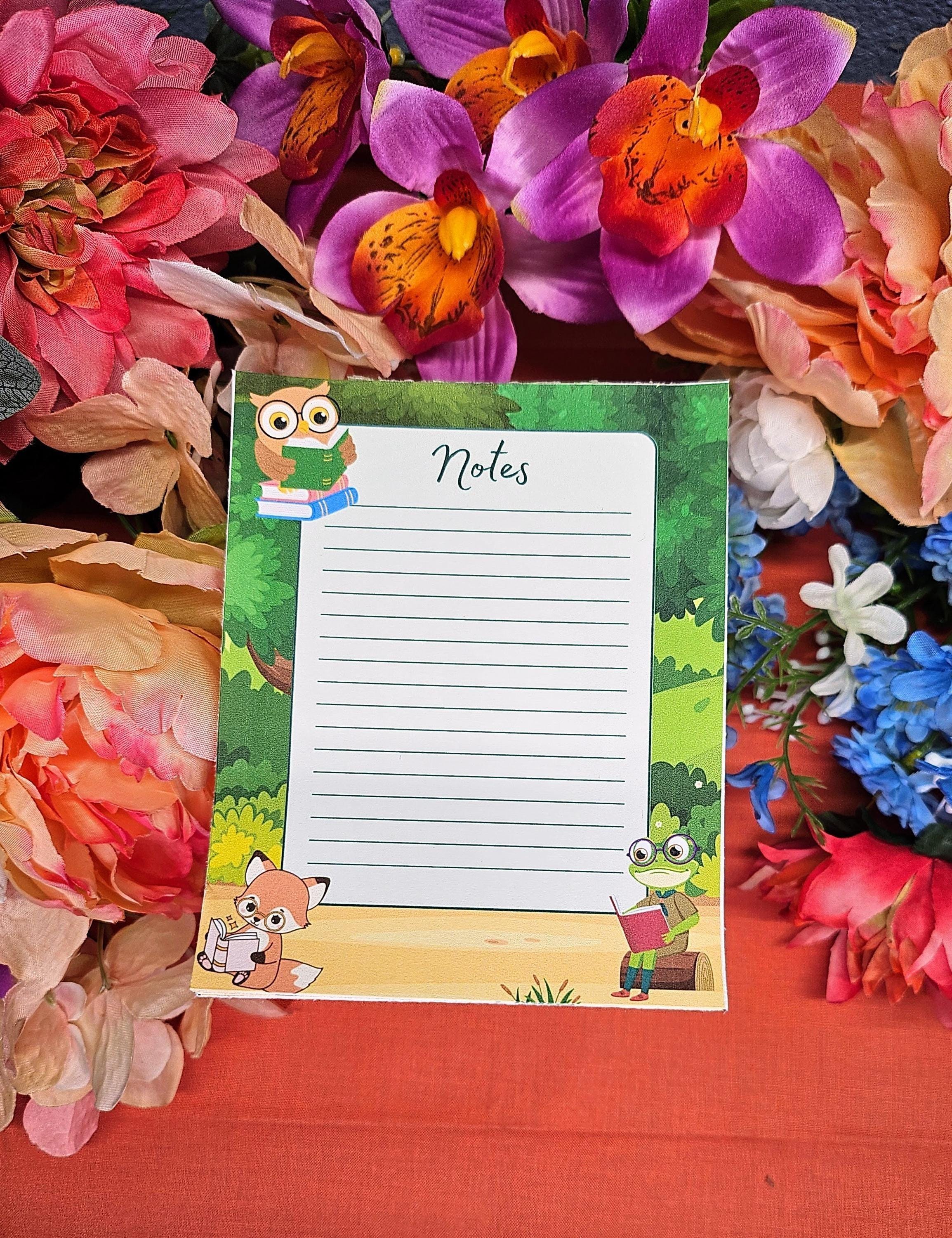 Forest Animal Reading Notepad 4.25&amp;quot; x 5.5&amp;quot; - Autumnmist Boutique