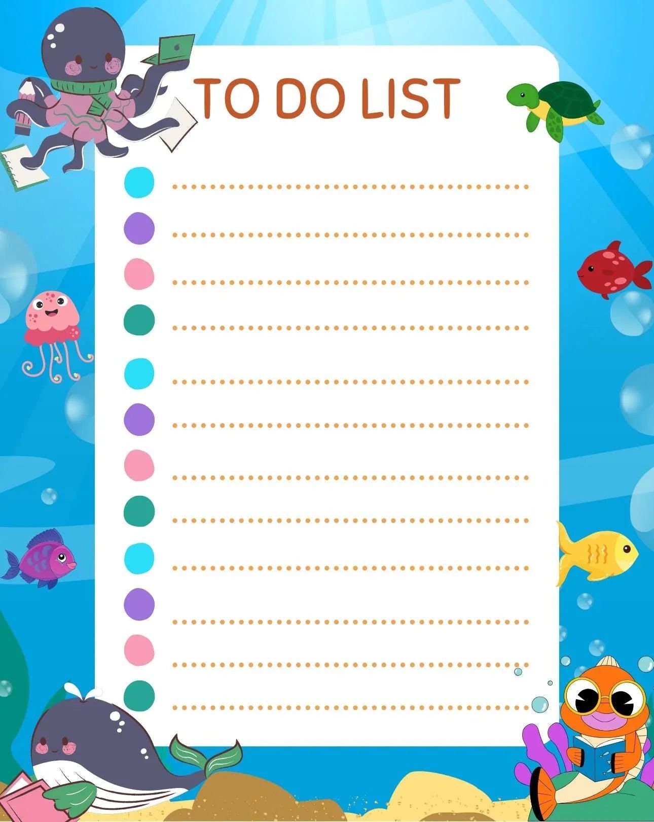 Sea Creature Reading Notepad 4.25&amp;quot; x 5.5&amp;quot; - Autumnmist Boutique