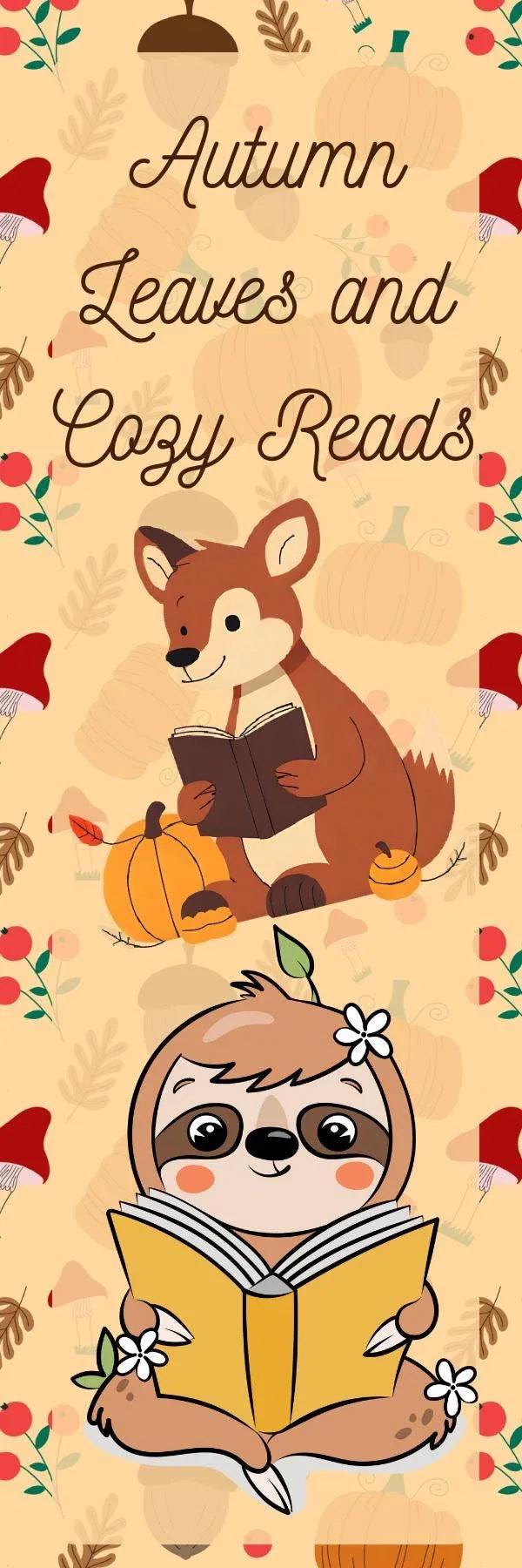 Woodland Friends Reading Laminated Bookmark - Autumnmist Boutique