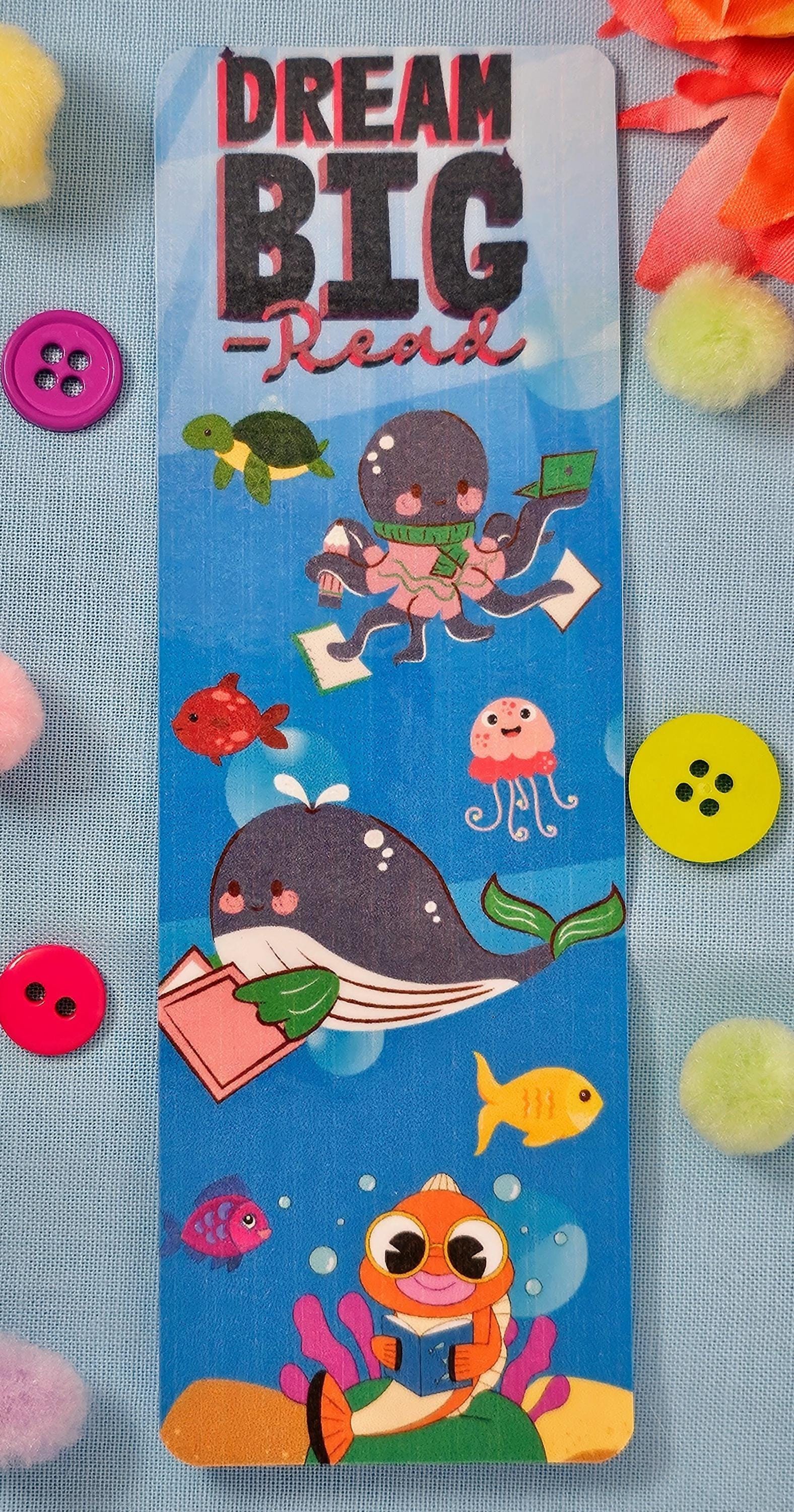 Sea Creature Reading Laminated Bookmark - Autumnmist Boutique