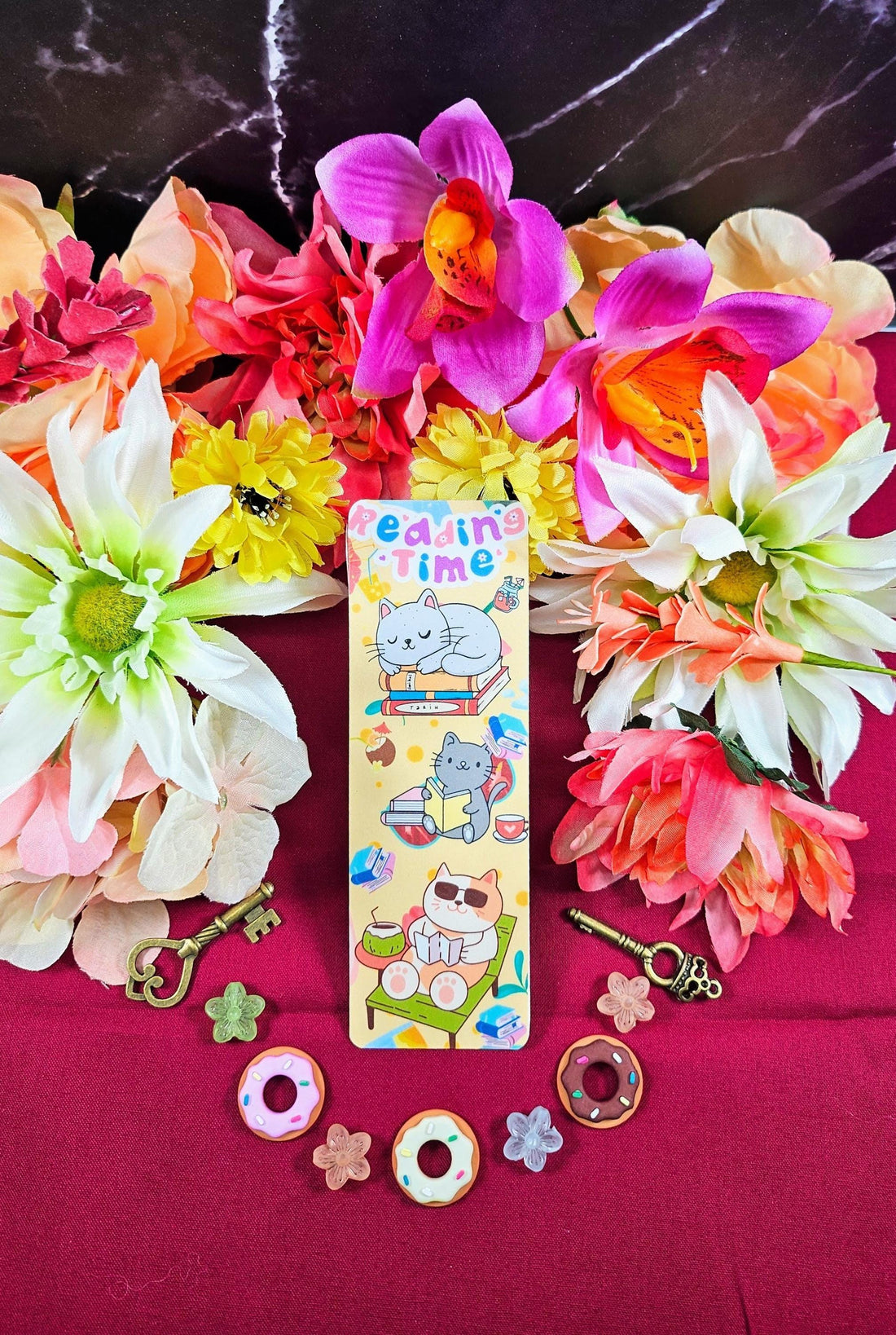 Reading Time Cat Laminated Bookmark - Autumnmist Boutique