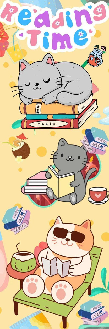 Reading Time Cat Laminated Bookmark - Autumnmist Boutique