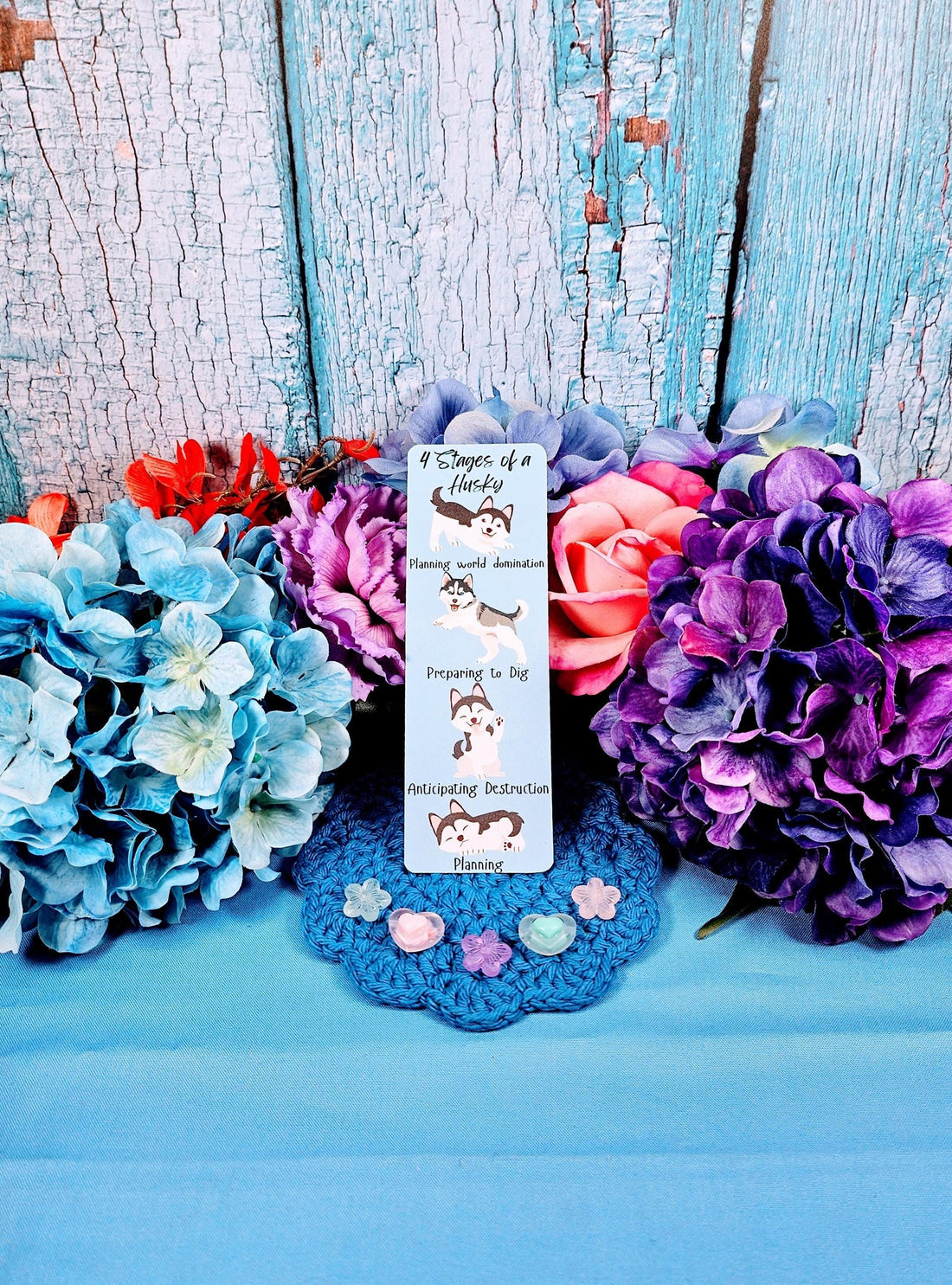 Mischief in Motion Husky Laminated Bookmark - Autumnmist Boutique