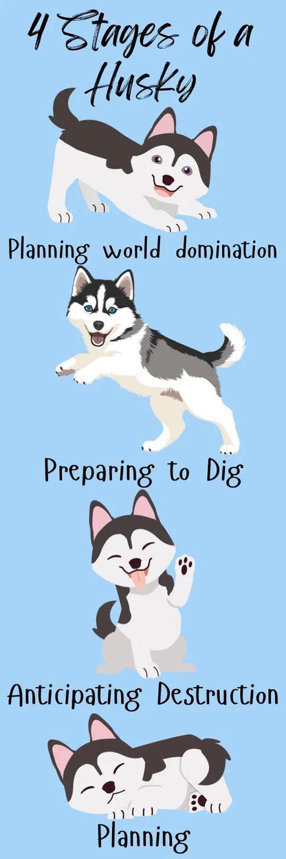 Mischief in Motion Husky Laminated Bookmark - Autumnmist Boutique