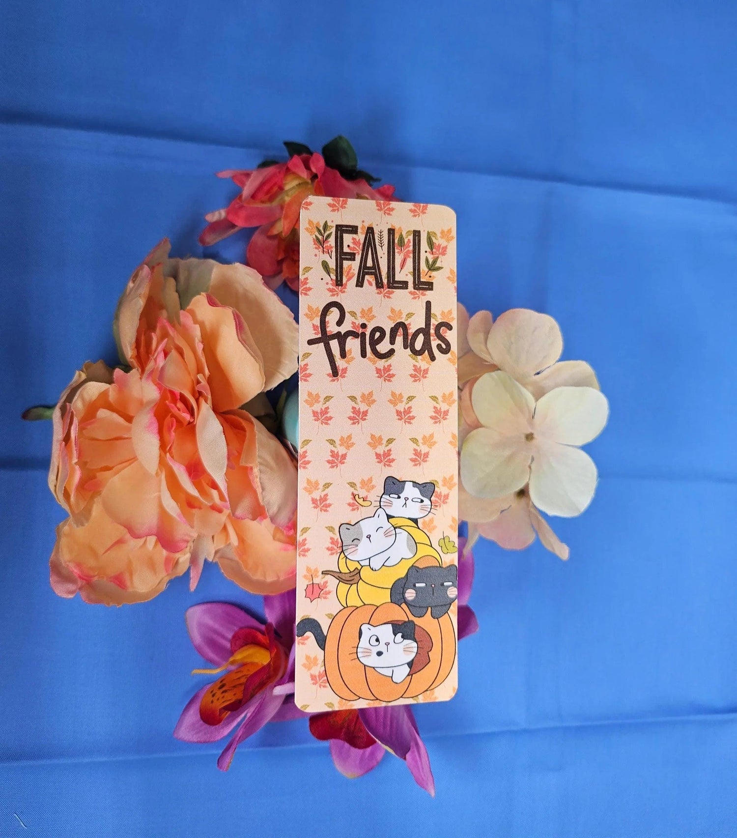 Fall Friends Cat Laminated Bookmark - Autumnmist Boutique