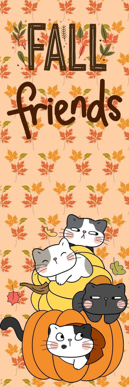 Fall Friends Cat Laminated Bookmark - Autumnmist Boutique