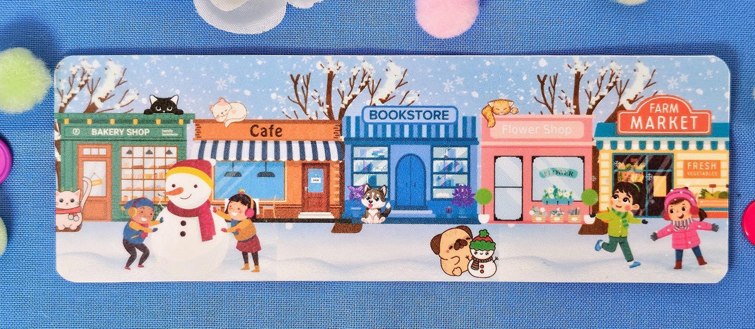 Main Street: Winter Edition Laminated Bookmark - Autumnmist Boutique