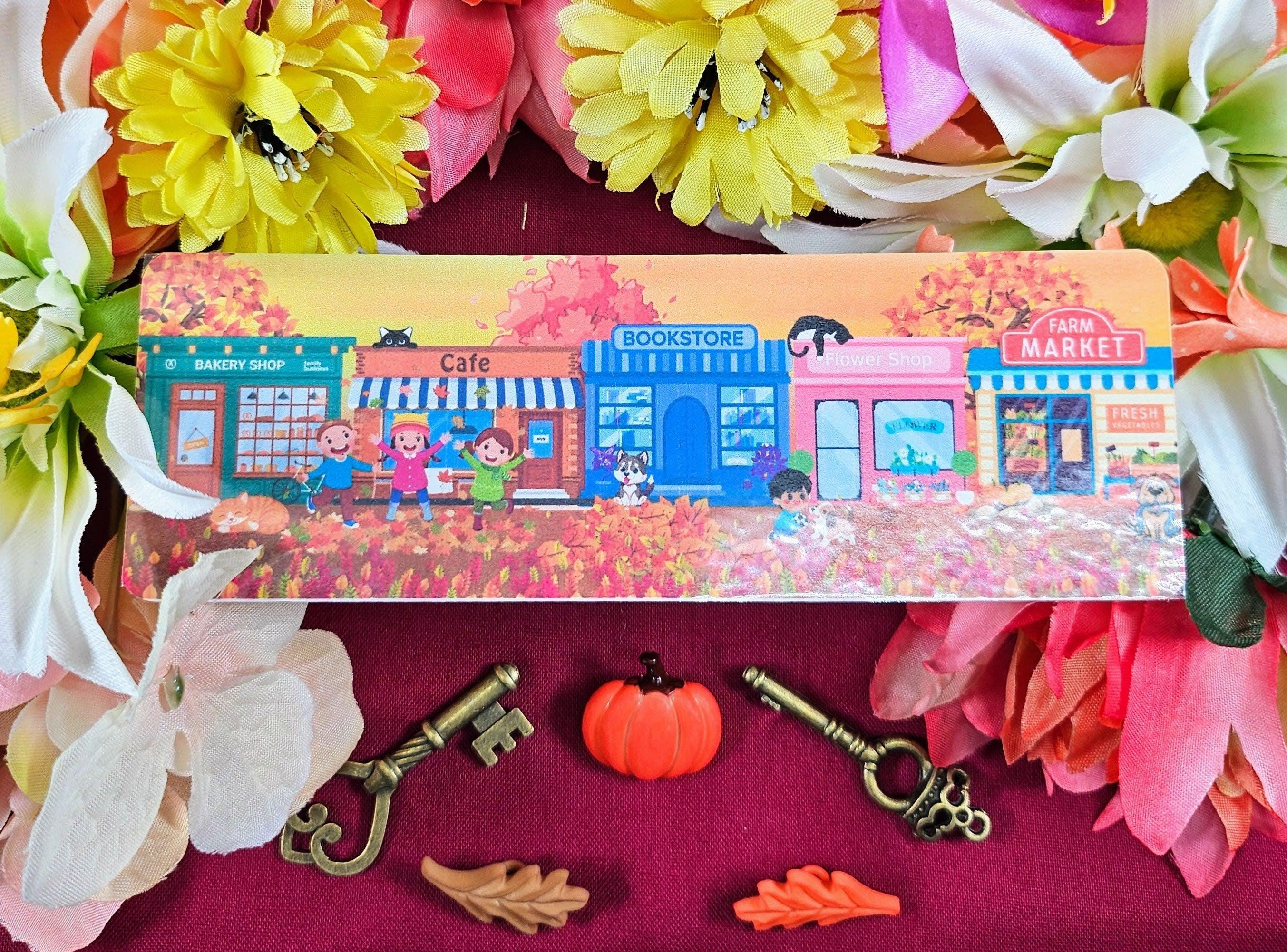 Main Street: Fall Edition Laminated Bookmark - Autumnmist Boutique