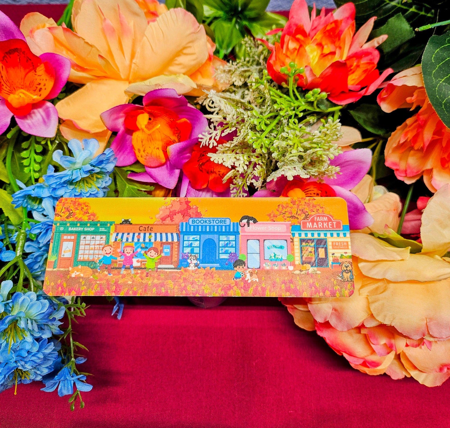 Main Street: Fall Edition Laminated Bookmark - Autumnmist Boutique