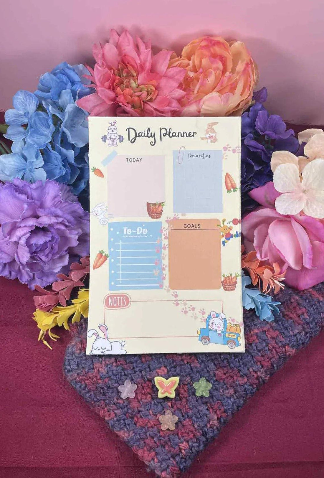 Bunny Carrot Fueled Adventures Weekly Planner Notepad 5.5&amp;quot; x 8.5&amp;quot; - Autumnmist Boutique