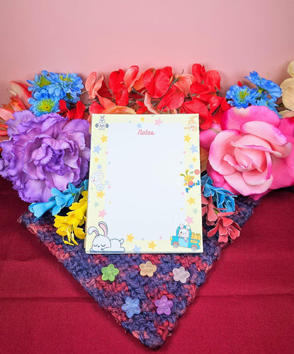 Bunny Carrot Fueled Adventures Notepad 4.25&amp;quot; x 5.5&amp;quot; - Autumnmist Boutique