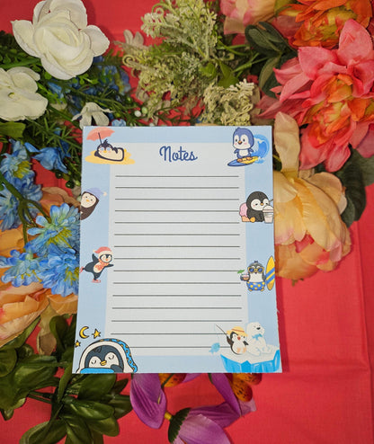 Penguin Adventures Notepad 4.25&amp;quot; x 5.5&amp;quot; - Autumnmist Boutique