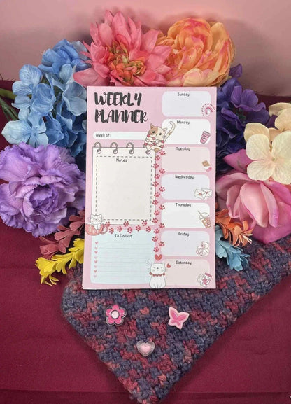 Tangled in Love Cat Daily Planner Notepad 5.5&amp;quot; x 8.5&amp;quot; - Autumnmist Boutique