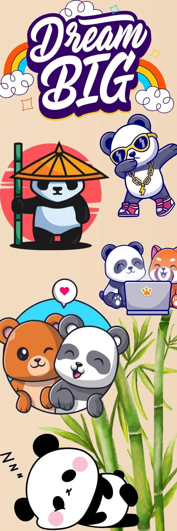 Panda Dreams Laminated Bookmark - Autumnmist Boutique