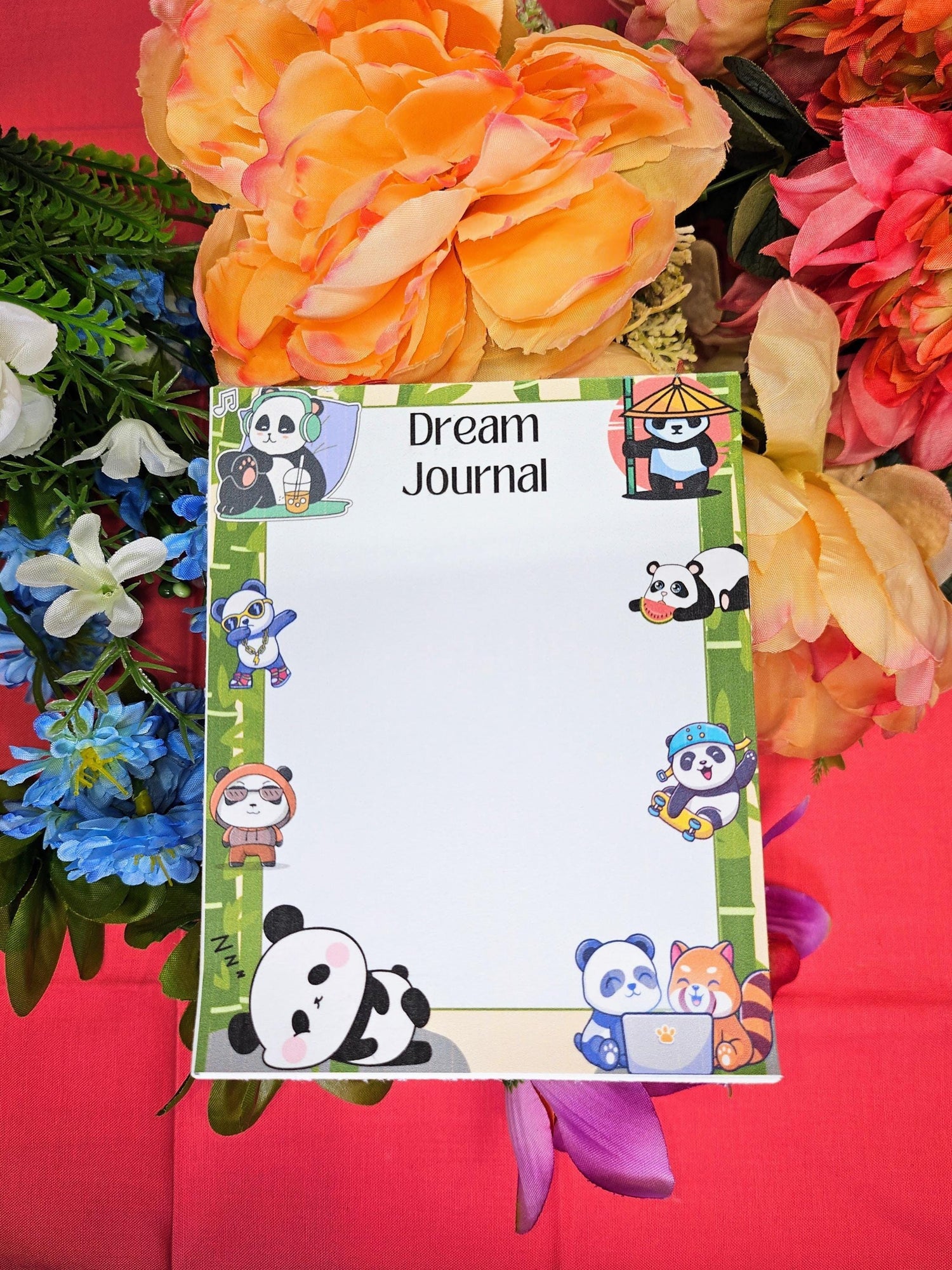 Panda Dreams Journal Notepad 4.25&amp;quot; x 5.5&amp;quot; - Autumnmist Boutique