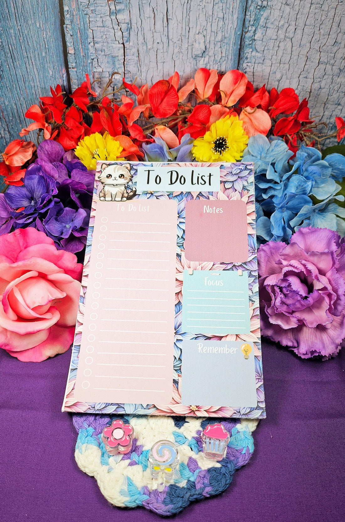 Blossom and Paws Daily Planner Notepad 5.5&amp;quot; x 8.5&amp;quot; - Autumnmist Boutique