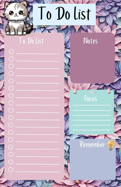 Blossom and Paws Daily Planner Notepad 5.5&amp;quot; x 8.5&amp;quot; - Autumnmist Boutique
