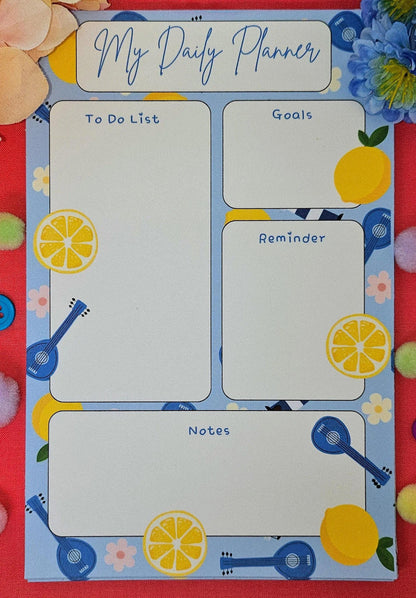 Greek Summer Daily Planner Notepad 5.5&amp;quot; x 8.5&amp;quot; - Autumnmist Boutique