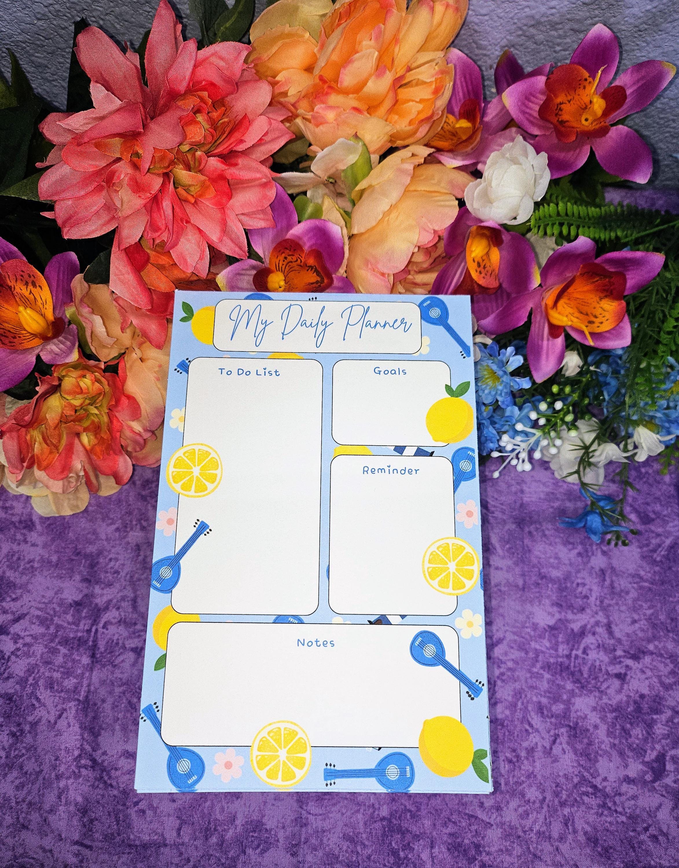 Greek Summer Daily Planner Notepad 5.5&amp;quot; x 8.5&amp;quot; - Autumnmist Boutique