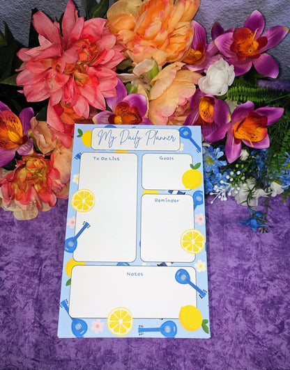 Greek Summer Daily Planner Notepad 5.5&amp;quot; x 8.5&amp;quot; - Autumnmist Boutique