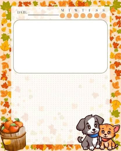 Autumn Pets Notepad 4.25&amp;quot; x 5.5&amp;quot; - Autumnmist Boutique