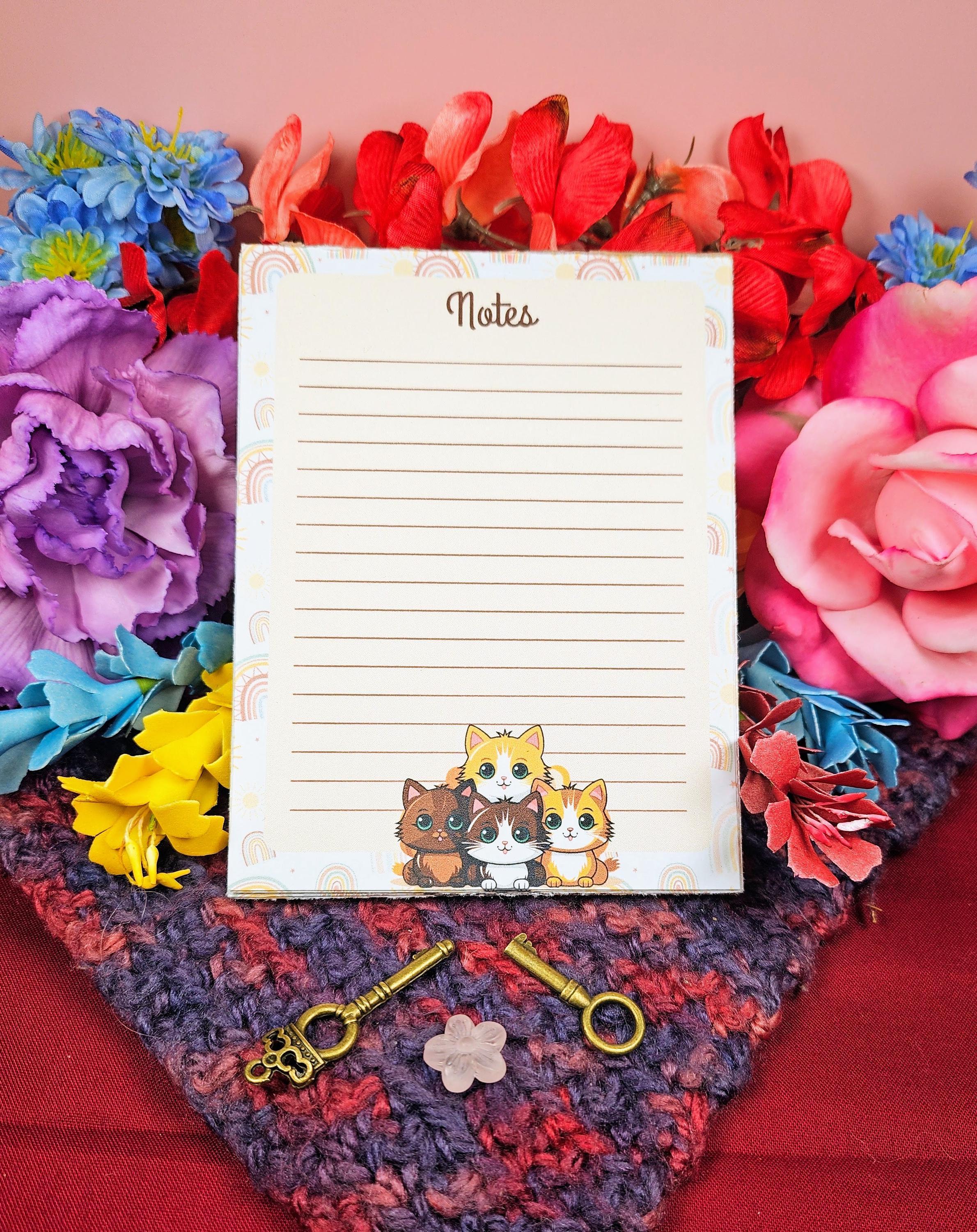 Rainbow Cat Notepad 4.25&amp;quot; x 5.5&amp;quot; - Autumnmist Boutique