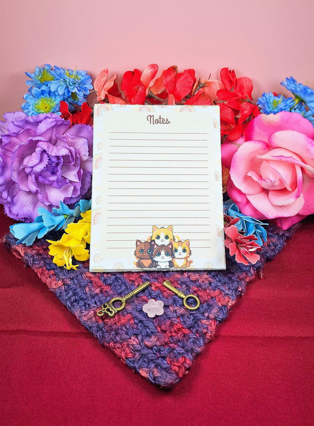 Rainbow Cat Notepad 4.25&amp;quot; x 5.5&amp;quot; - Autumnmist Boutique
