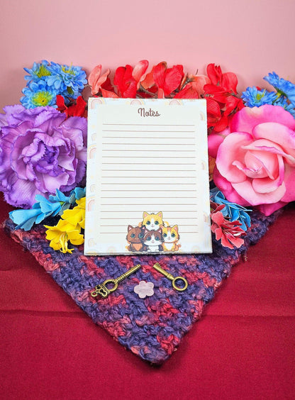 Rainbow Cat Notepad 4.25&amp;quot; x 5.5&amp;quot; - Autumnmist Boutique