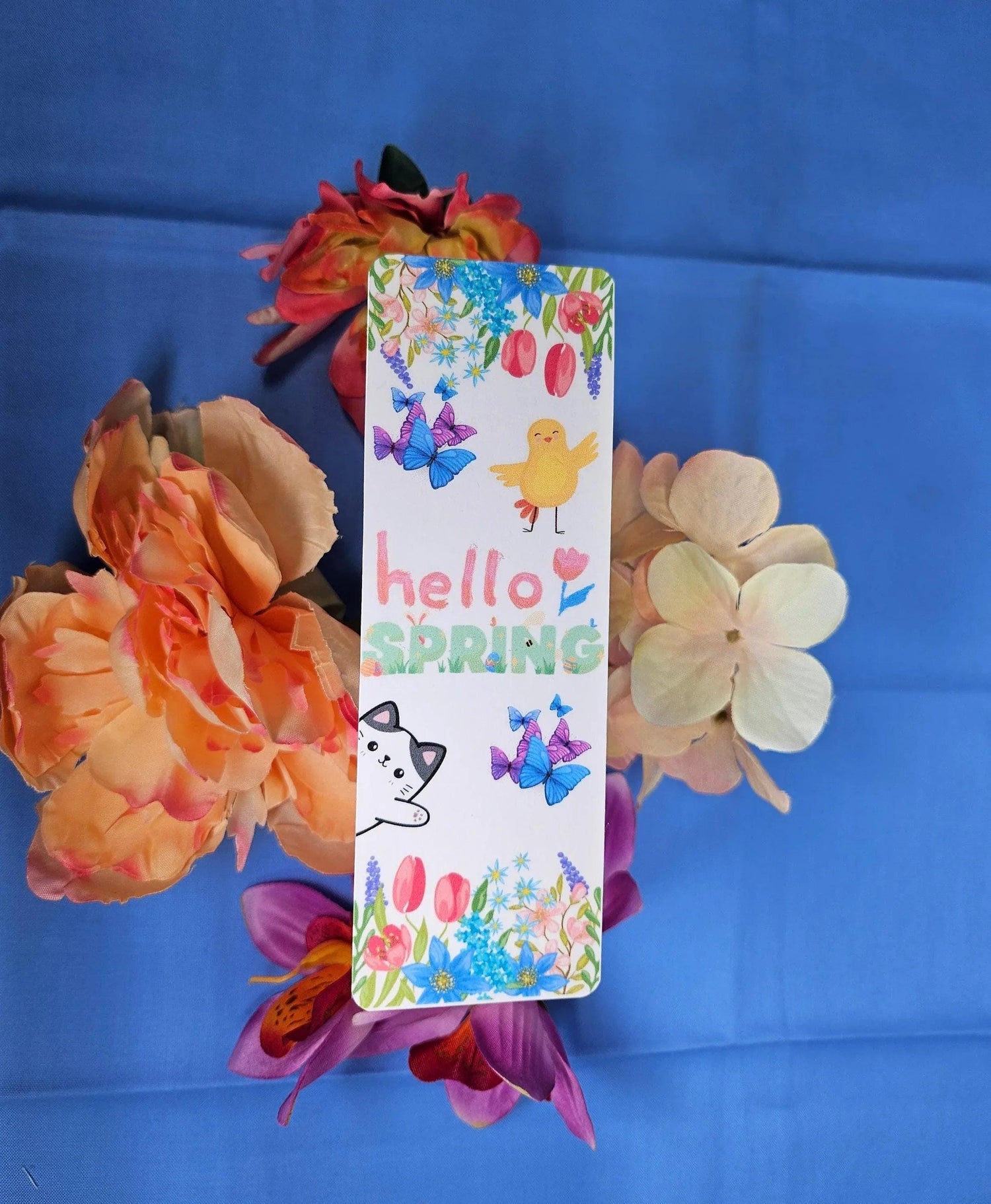 Hello Spring Laminated Bookmark - Autumnmist Boutique