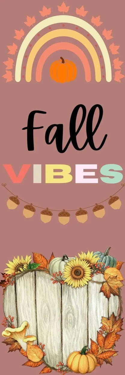 Fall Vibes Rustic Autumn Laminated Bookmark - Autumnmist Boutique
