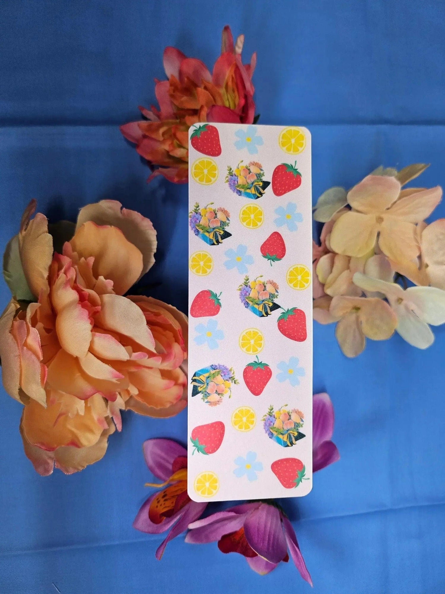 Strawberry &amp; Lemon Laminated Bookmark - Autumnmist Boutique