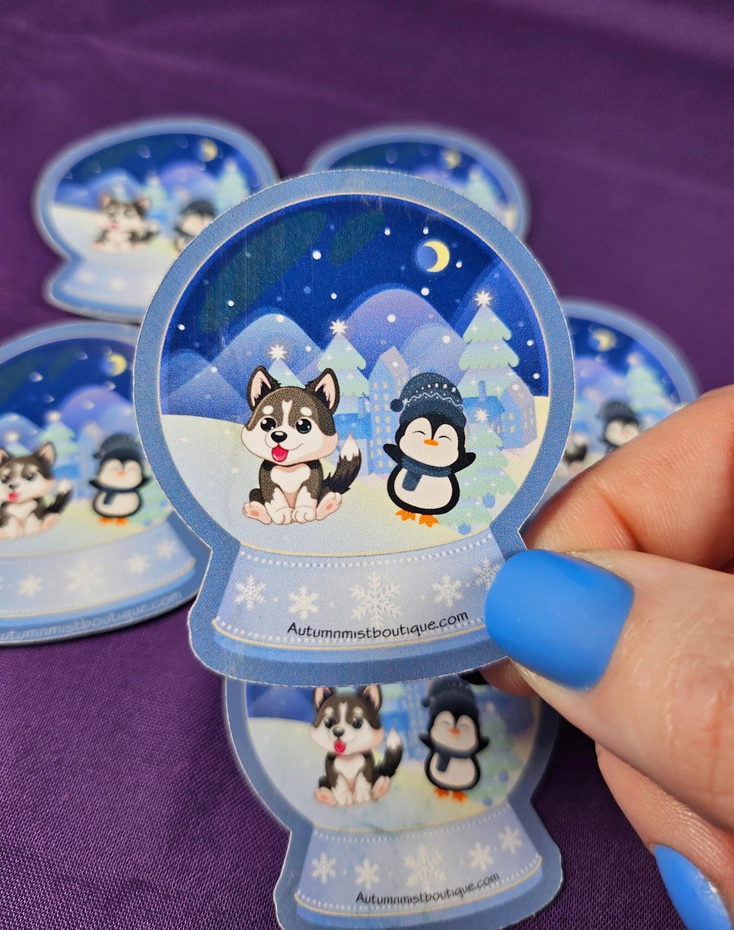 Winter Snow Globe Vinyl Sticker - Autumnmist Boutique