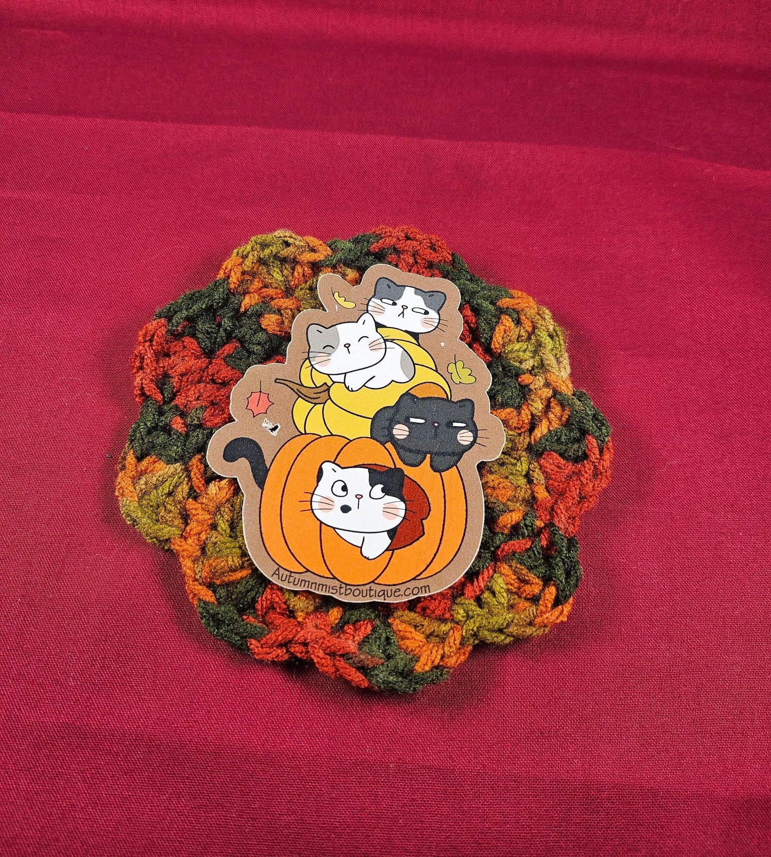 Pumpkin Pile-Up Vinyl Sticker - Autumnmist Boutique