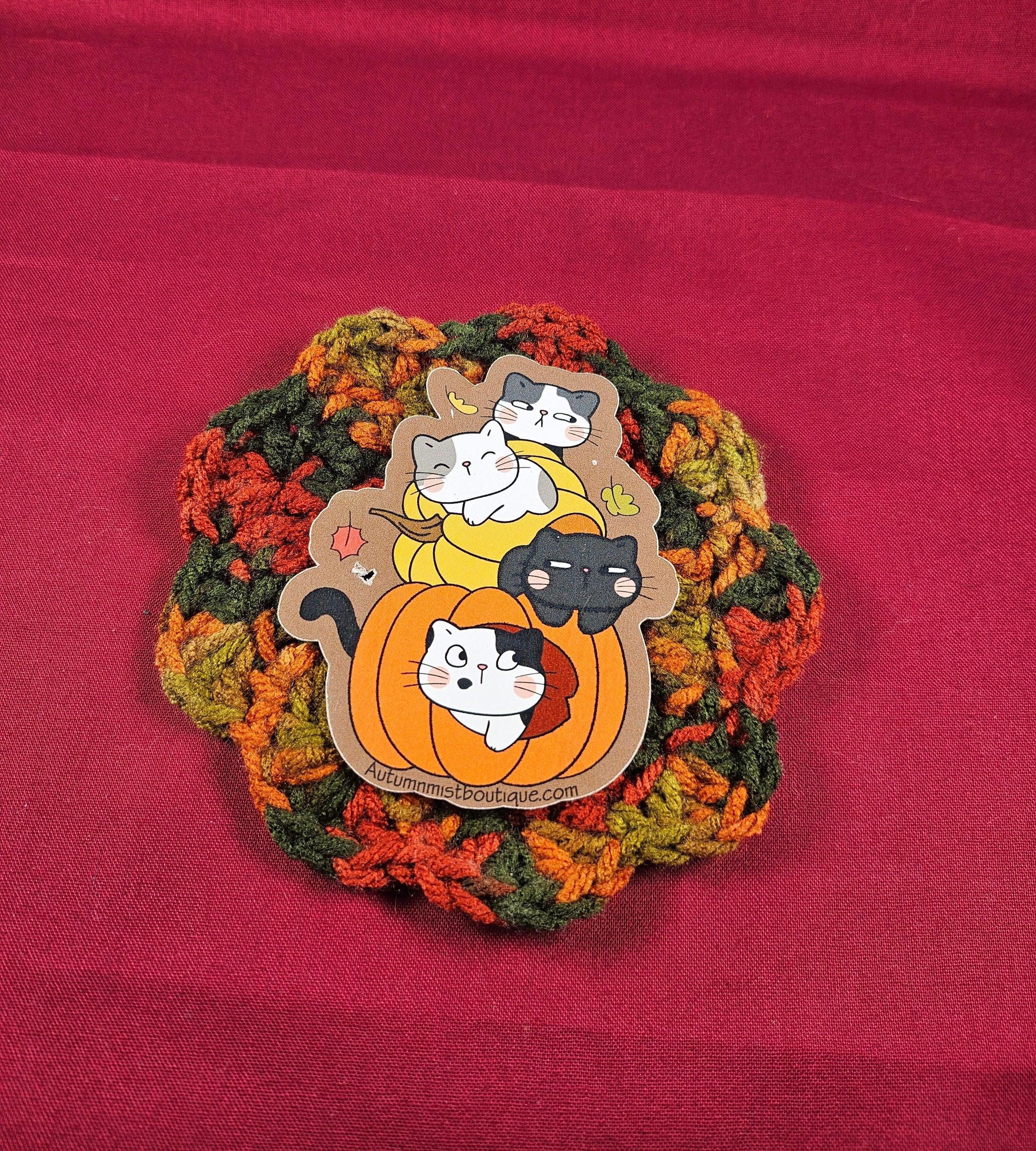 Pumpkin Pile-Up Vinyl Sticker - Autumnmist Boutique