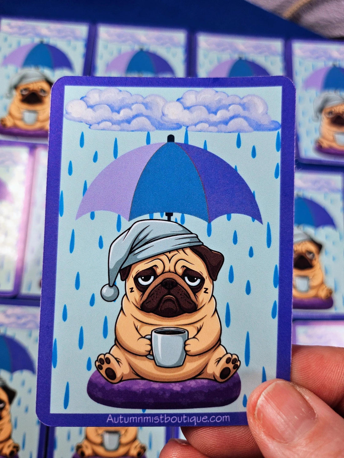 Rainy Dog Vinyl Sticker - Autumnmist Boutique