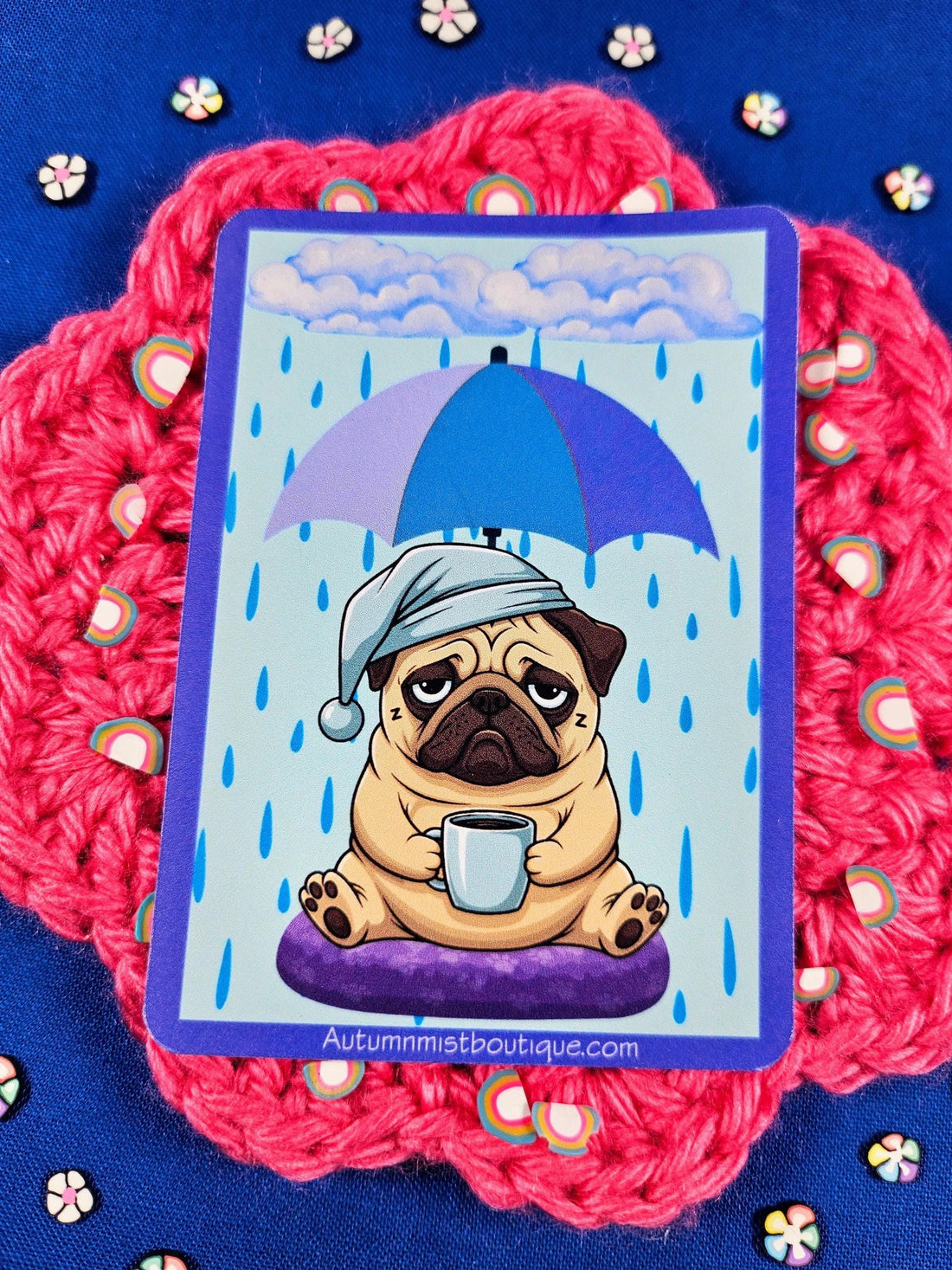 Rainy Dog Vinyl Sticker - Autumnmist Boutique