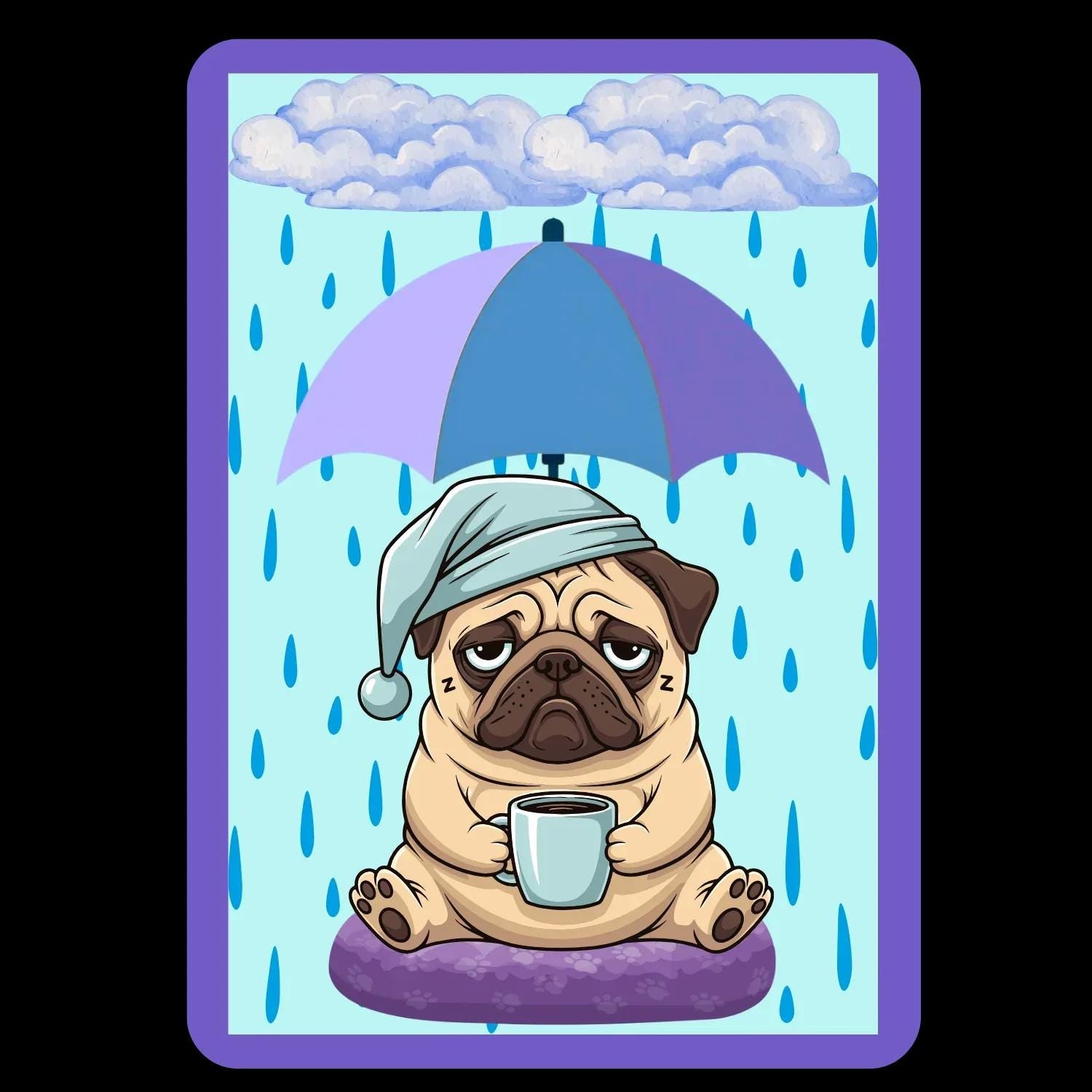 Rainy Dog Vinyl Sticker - Autumnmist Boutique