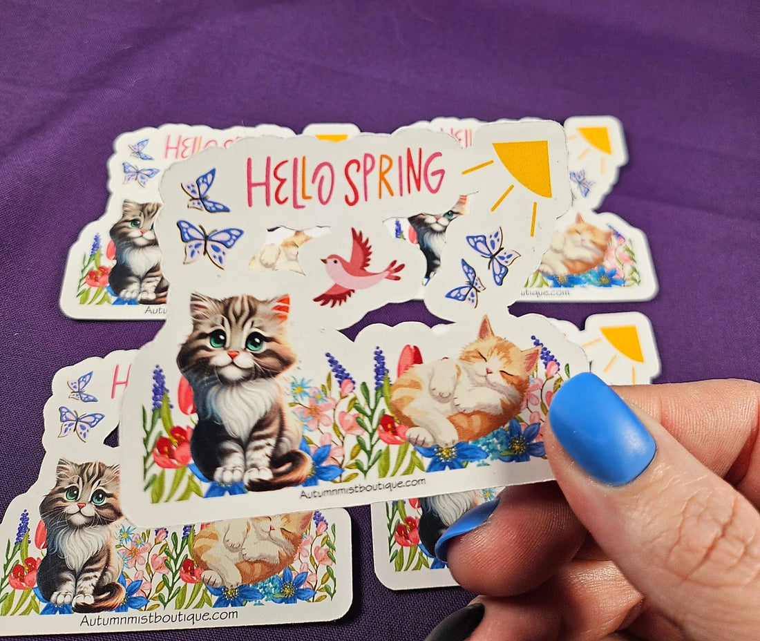 Hello Spring Vinyl Sticker - Autumnmist Boutique
