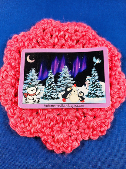 Winter Lights &amp; Snow Friends Vinyl Sticker - Autumnmist Boutique