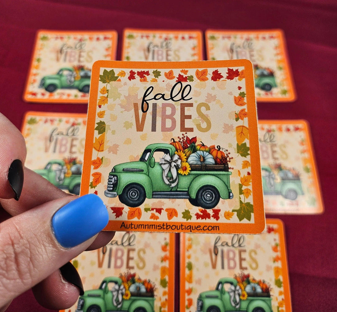 Fall Vibes Vinyl Sticker - Autumnmist Boutique