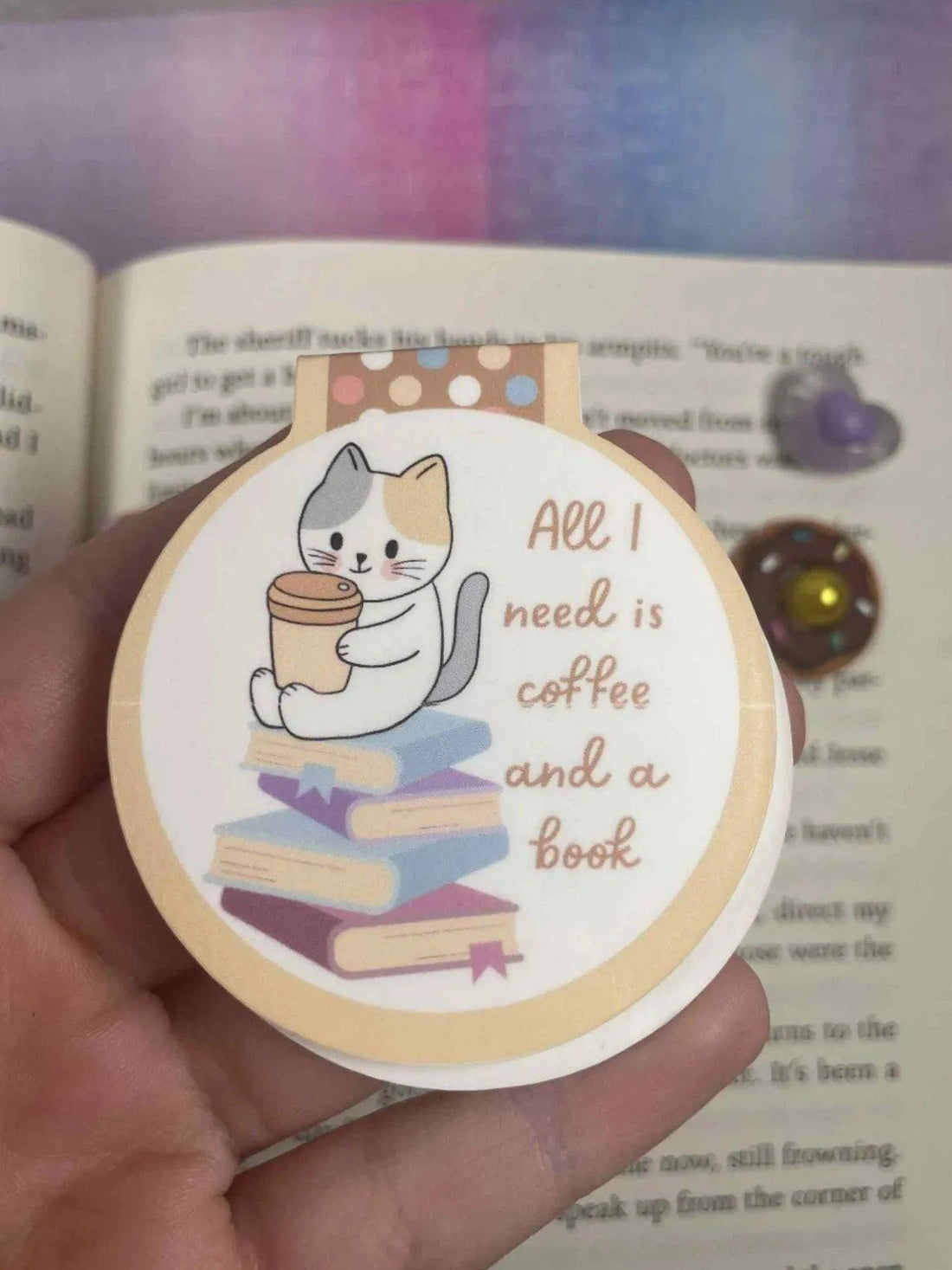 Coffee &amp; Cozy Reads Magnetic Bookmark - Autumnmist Boutique