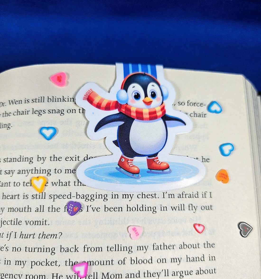Ice Skating Penguin Magnetic Bookmark - Autumnmist Boutique