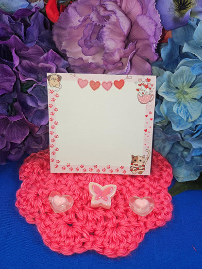 Tangled in Love Cat Sticky Notes 3&amp;quot; x 3&amp;quot; - Autumnmist Boutique