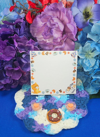 Cat Café Sticky Notes 3&amp;quot;x 3&amp;quot; - Autumnmist Boutique