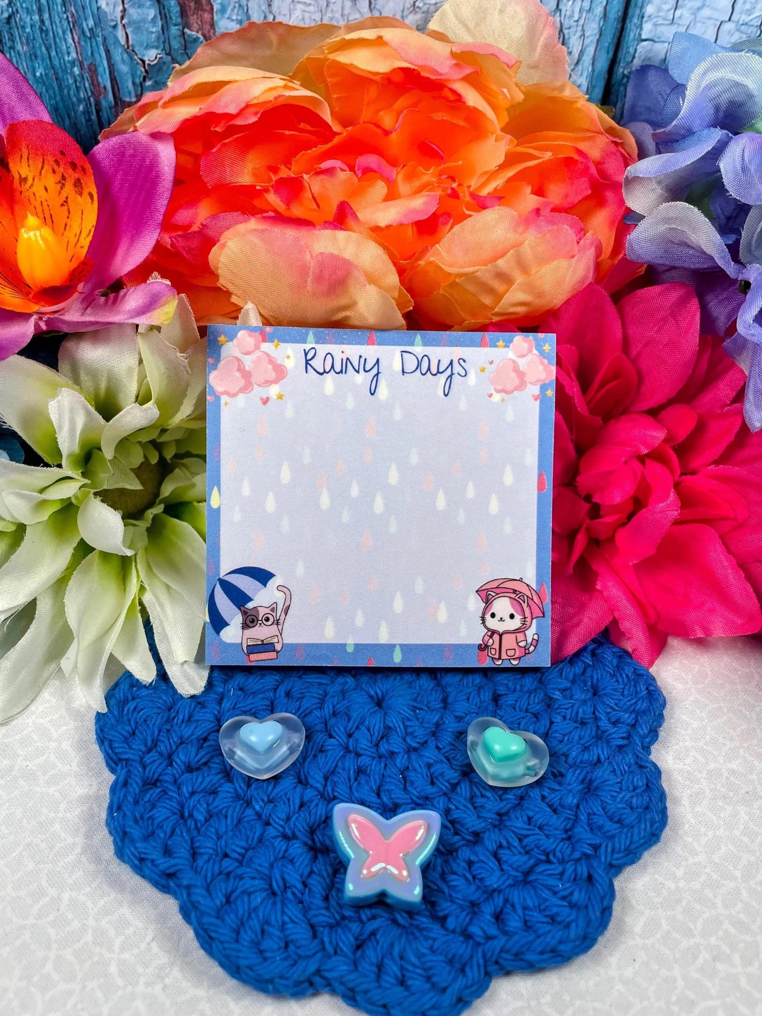 Rainy Day Vibes Sticky Notes 3&amp;quot; x 3&amp;quot; - Autumnmist Boutique