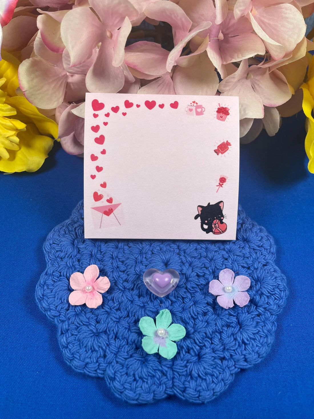 Valentine Whiskers Sticky Notes 3&amp;quot; x 3&amp;quot; - Autumnmist Boutique