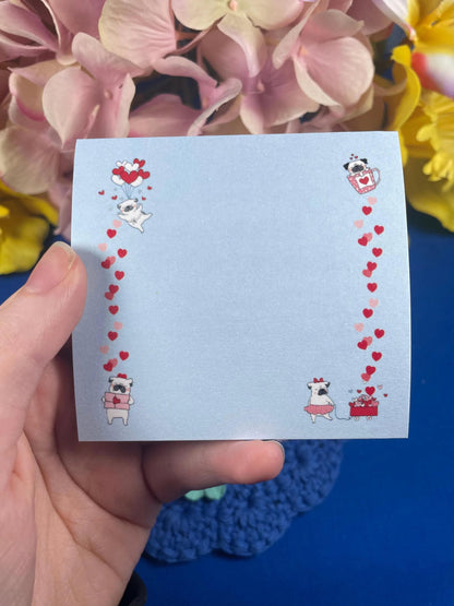Pug Love Sticky Notes 3&amp;quot; x 3&amp;quot; - Autumnmist Boutique