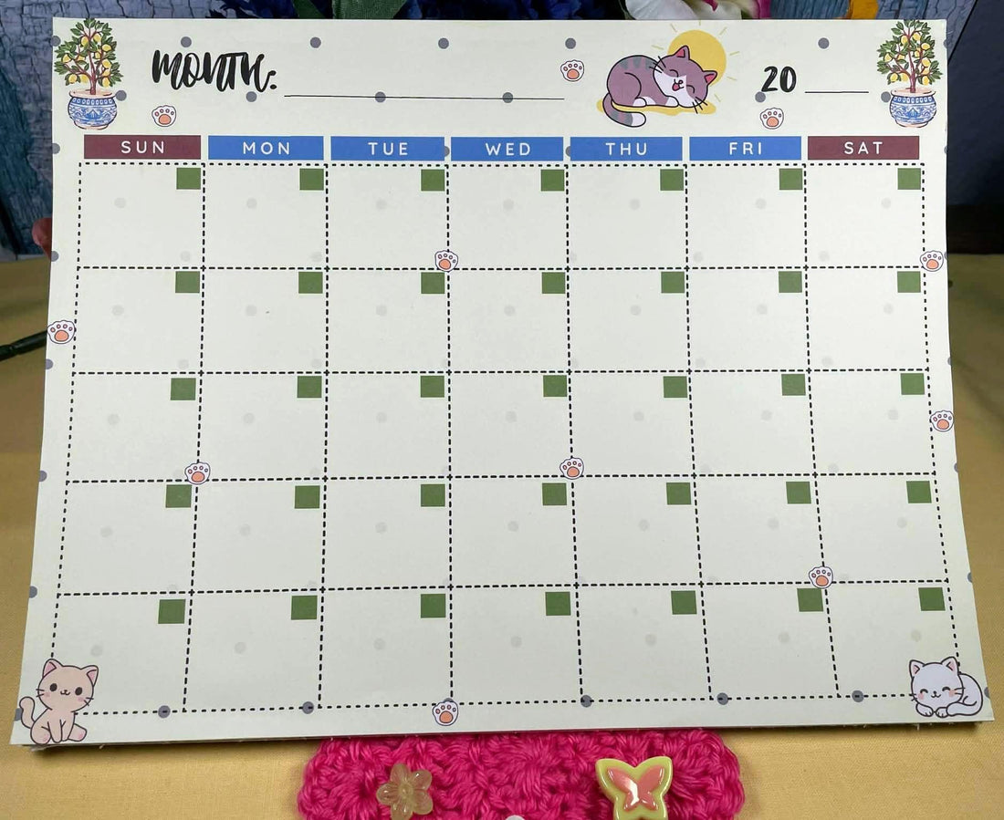 La Dolce Vita Blank Calendar Notepad 8.5&amp;quot; x 11&amp;quot; Autumnmist Boutique