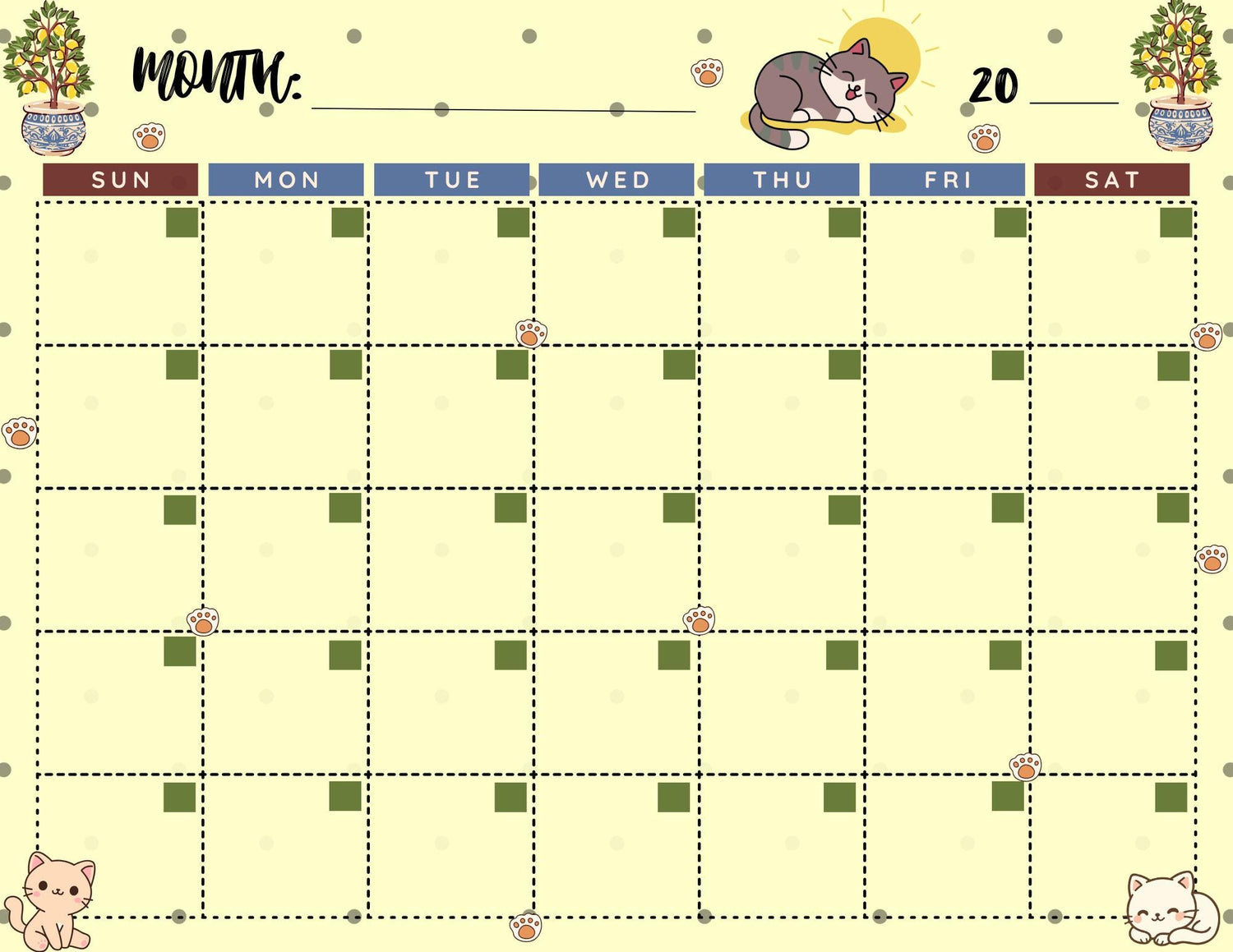 La Dolce Vita Blank Calendar Notepad 8.5&amp;quot; x 11&amp;quot; Autumnmist Boutique